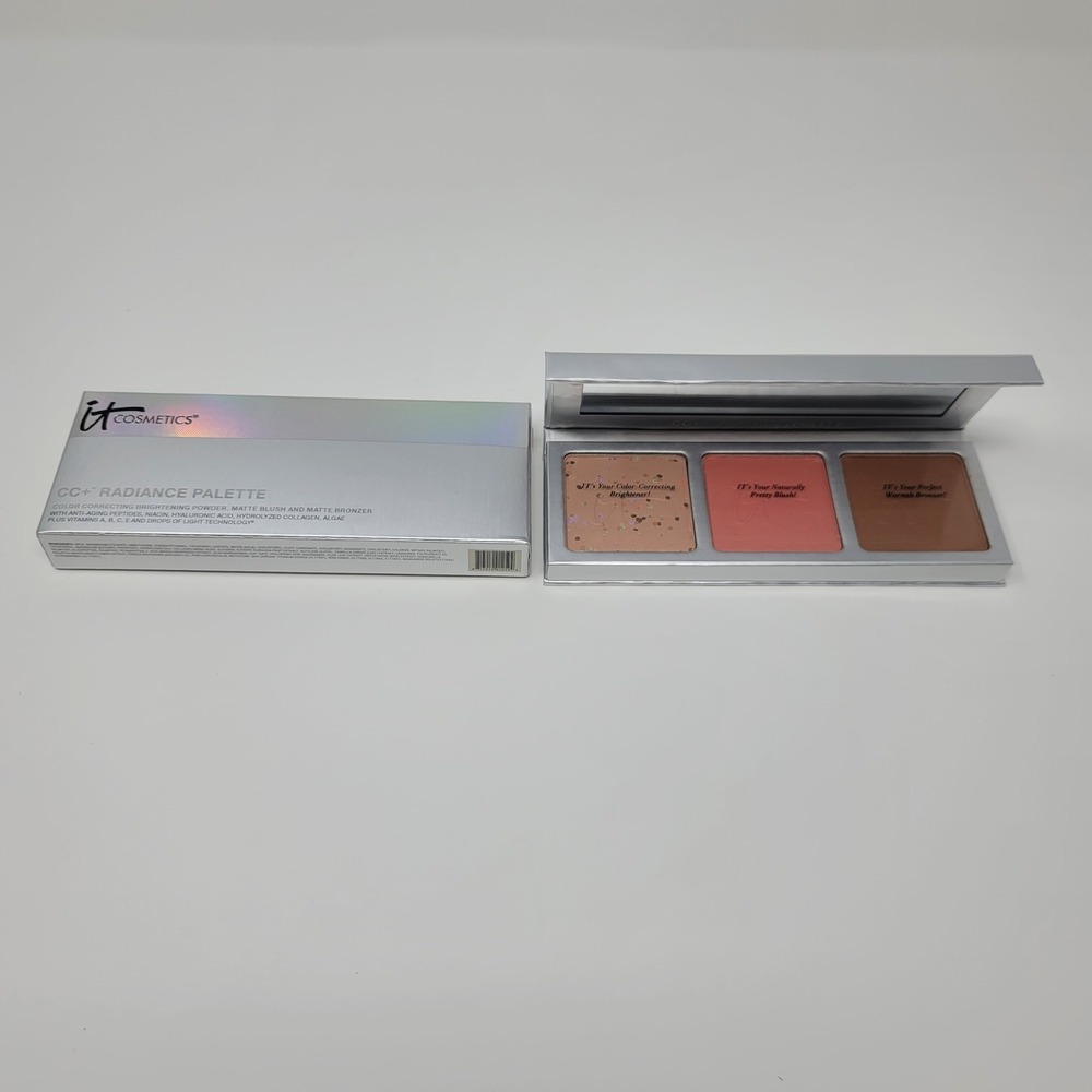 IT Cosmetics CC+ Radiance Palette Naturally Pretty Brightener Blush Bronzer New